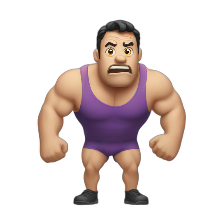 shocked-strongman emoji