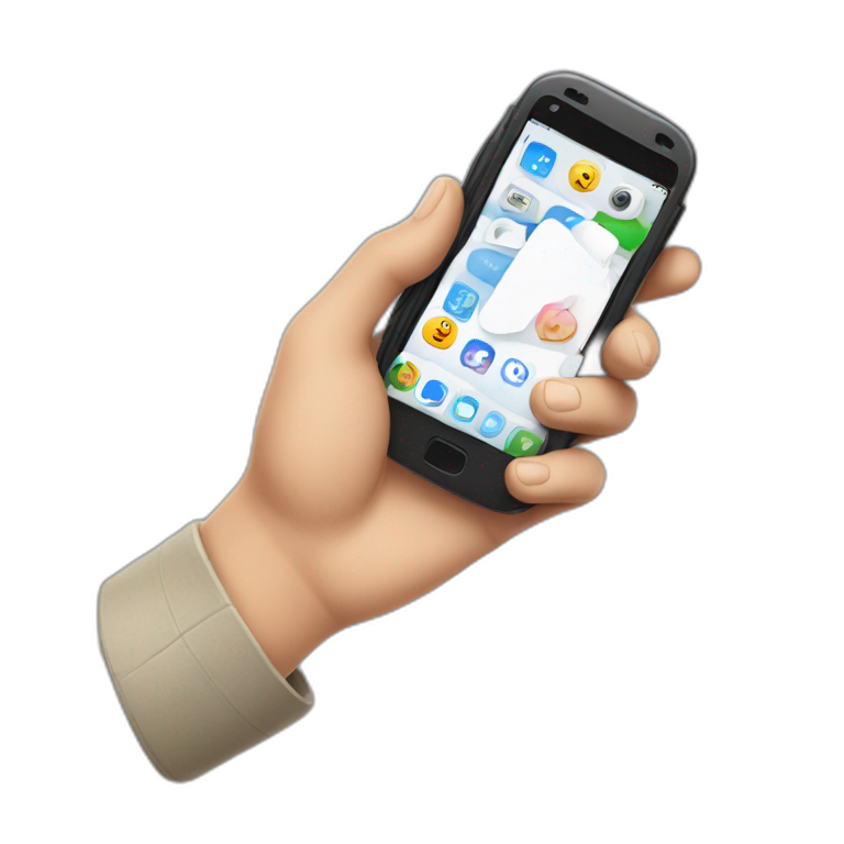 A Hand  holding a Cell phone emoji