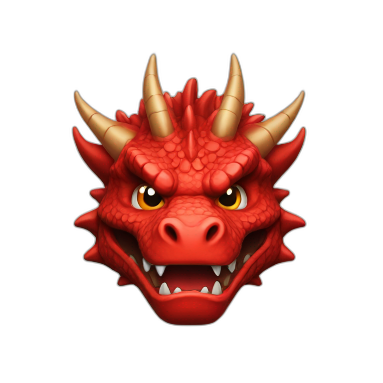 head Red dragon epic pixel emoji