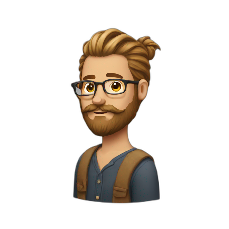 hipster manbun beard emoji
