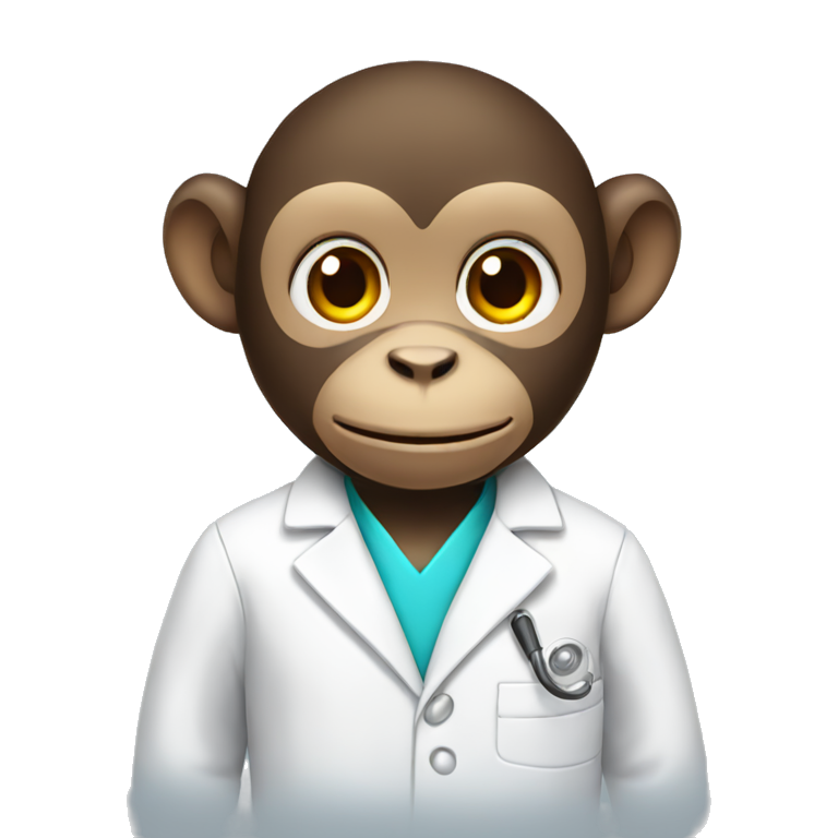 Monkey with a lab coat emoji