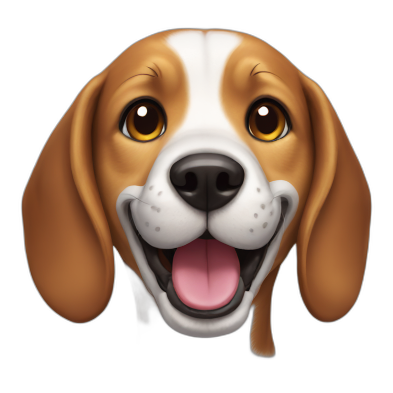 beagle dog smiling emoji