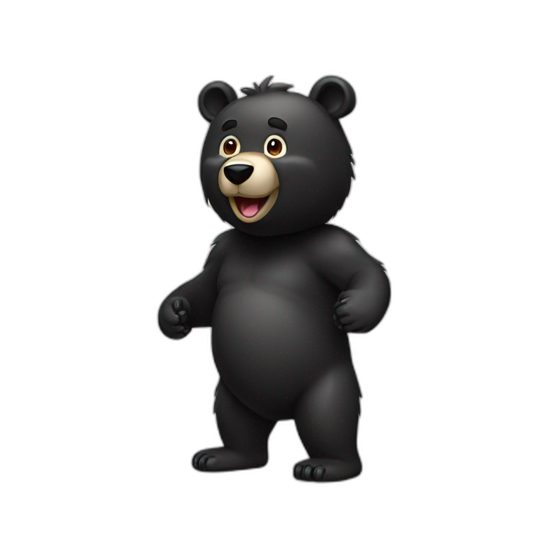 Big-black-happy-bear emoji