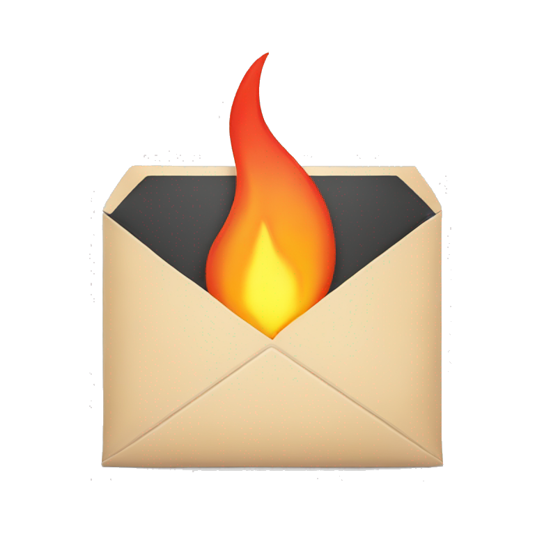 fire coming out of an open envelope emoji