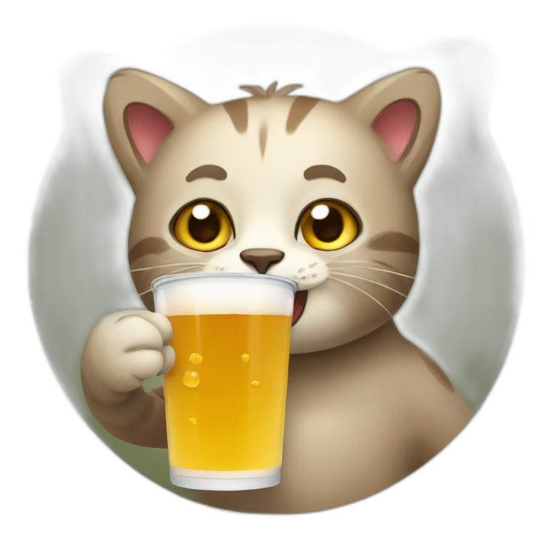 Cat drinking bear emoji