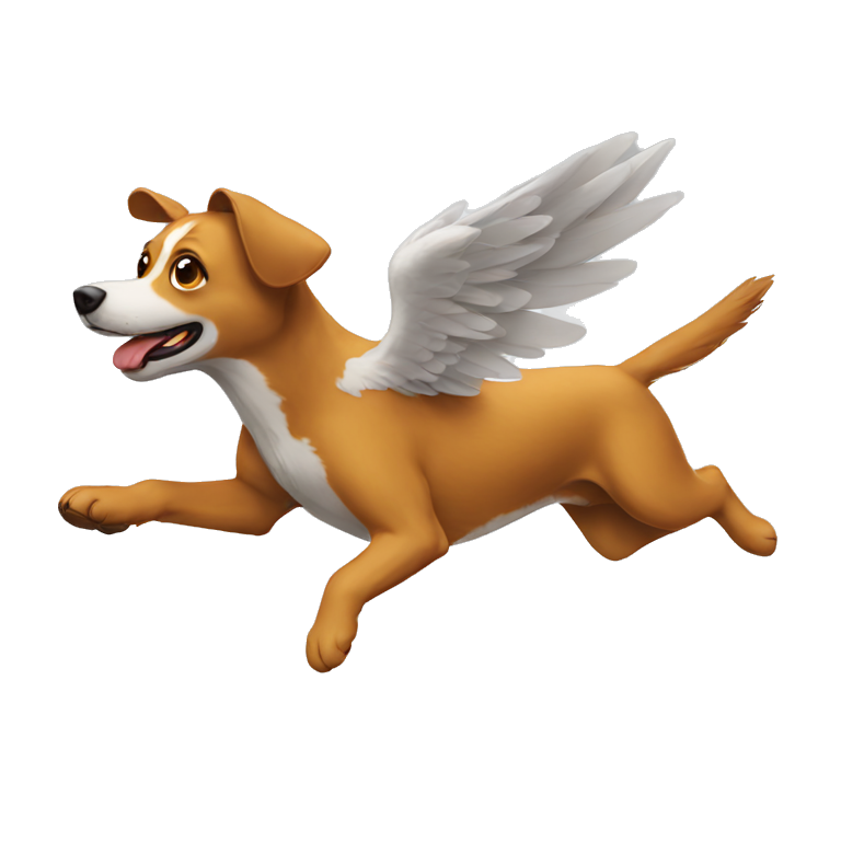 a flying dog emoji