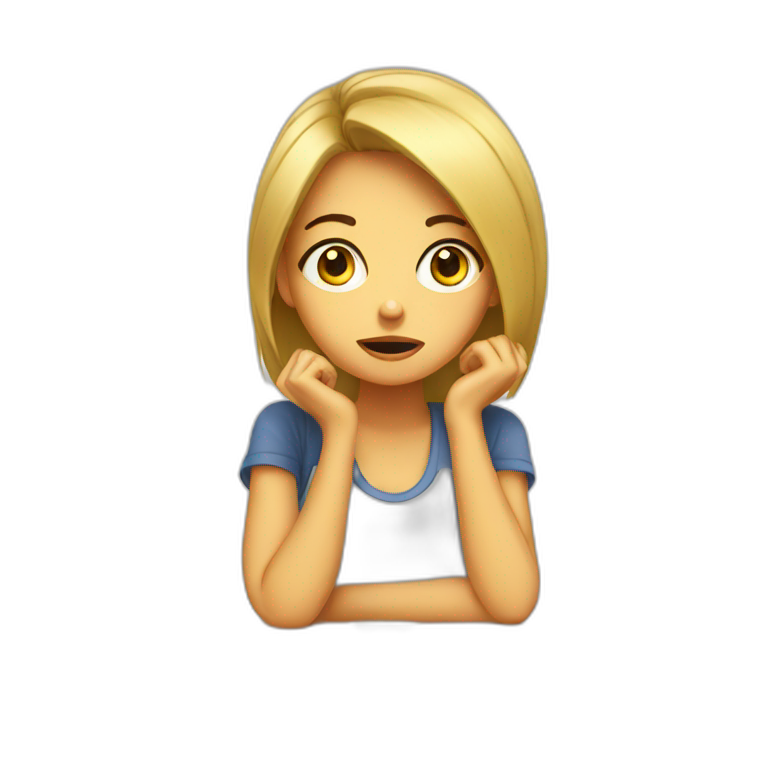 Bored Hungry girl emoji