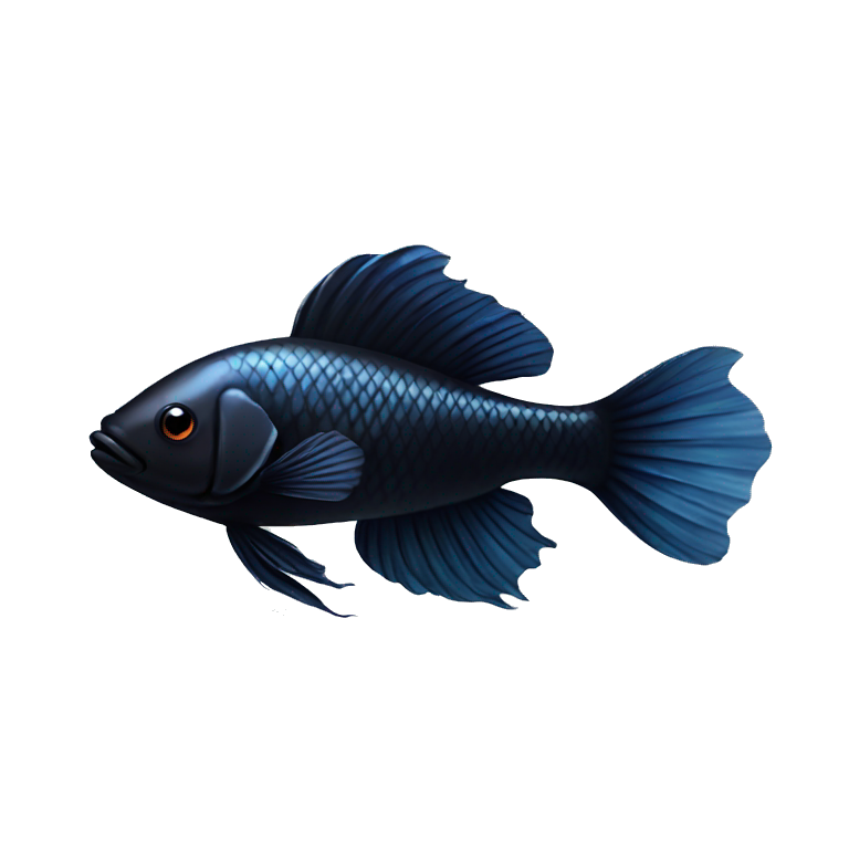 Black beta fish emoji
