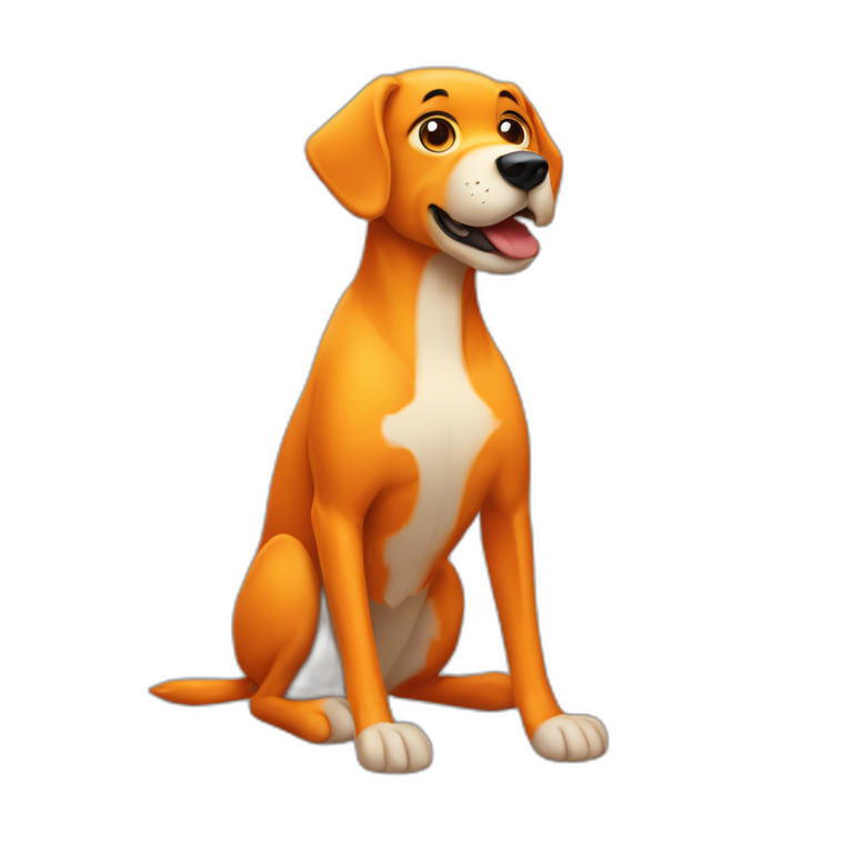animatronic broken orange dog with no legs emoji