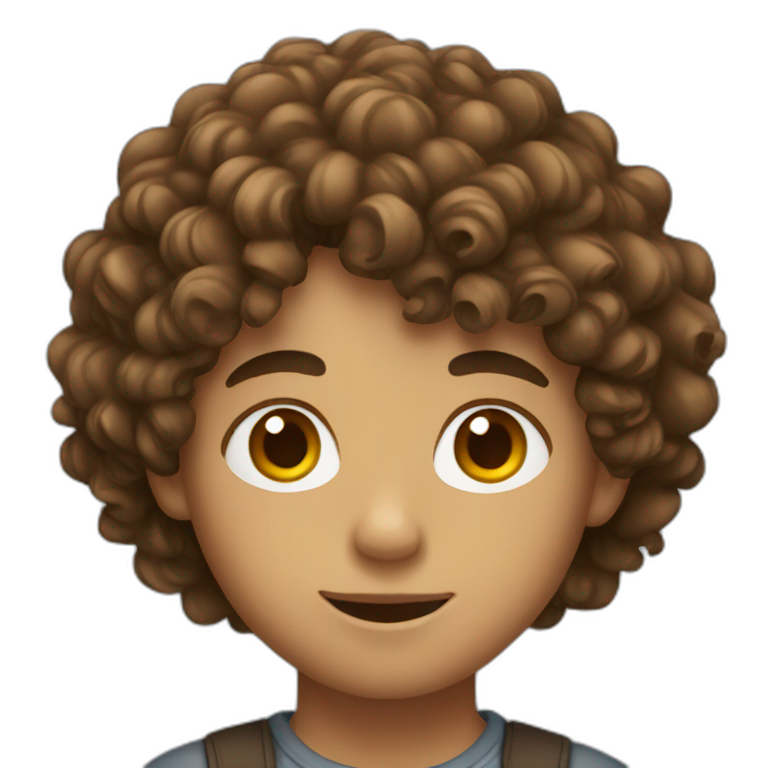 boy with long brown curly hair emoji