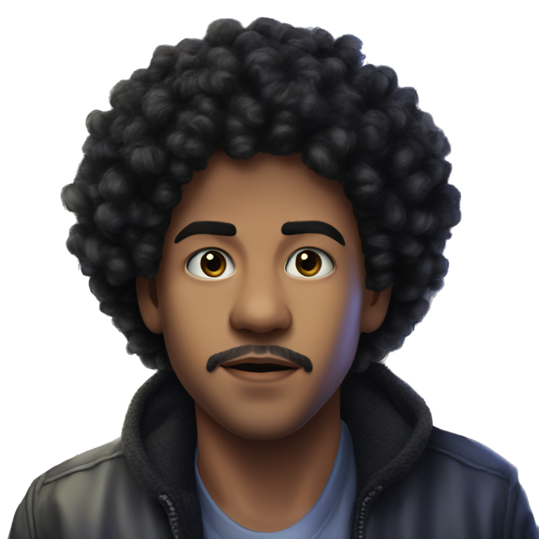 confident afro boy portrait emoji