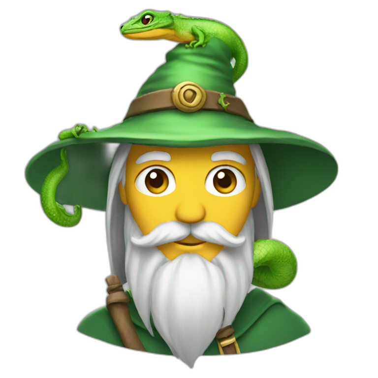 Wizard with lizard hat emoji