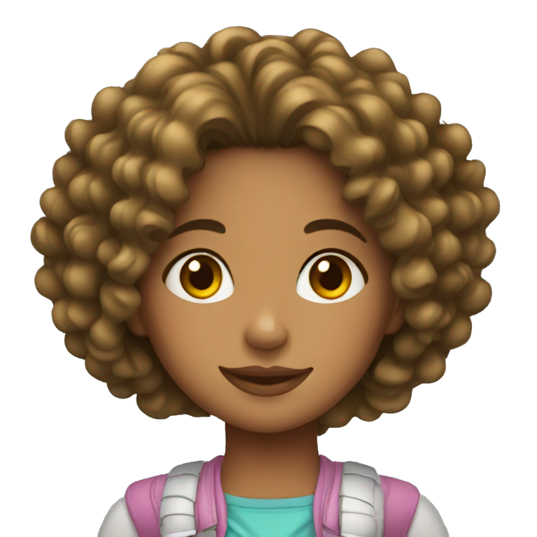 Colombian girl with curly hair  emoji