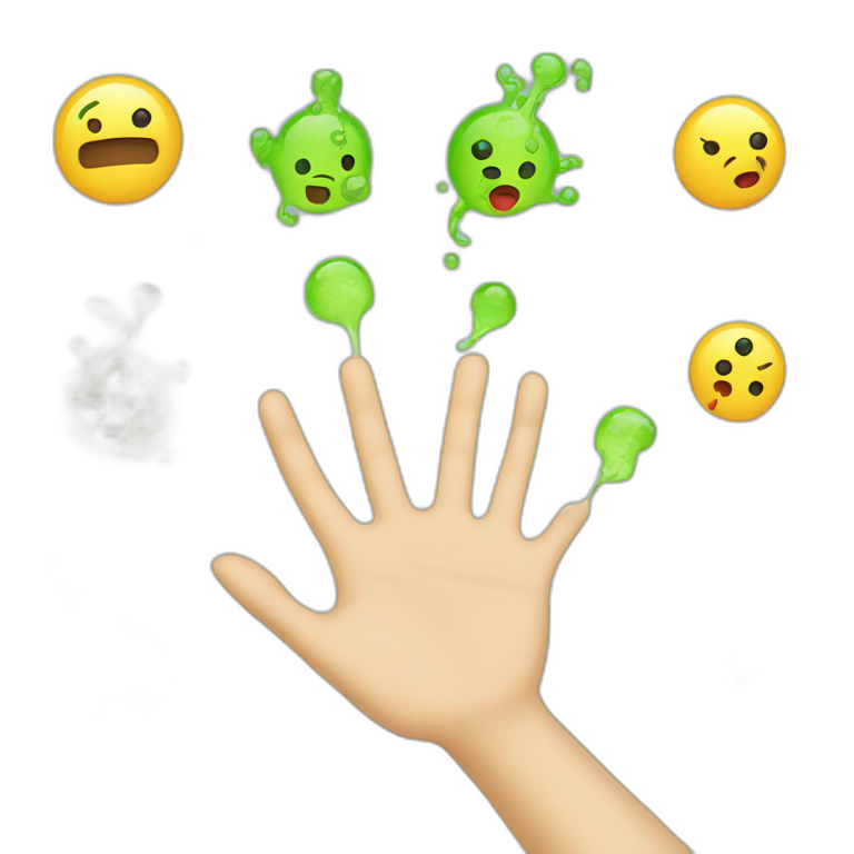 Germs on hands emoji