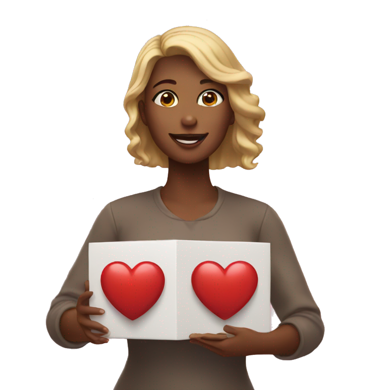 woman giving out her heart emoji