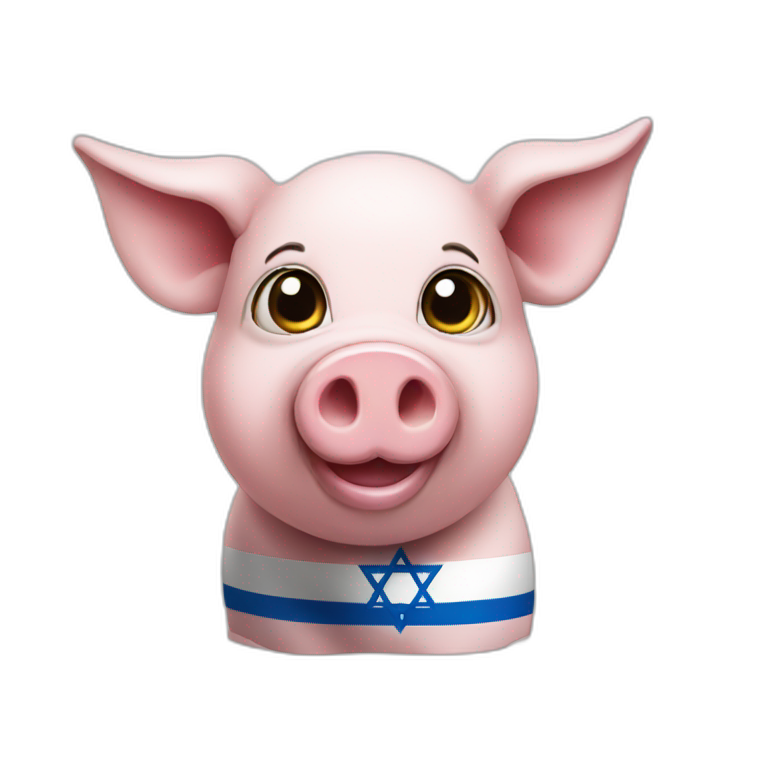 Pig with israeli flag emoji