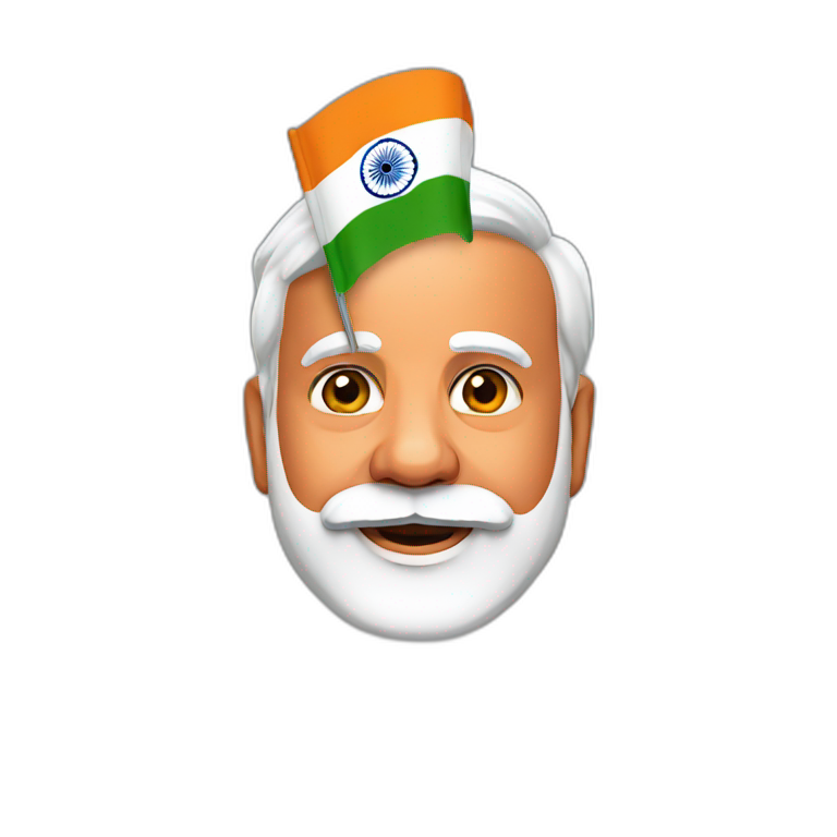Narendra Modi with india flag emoji