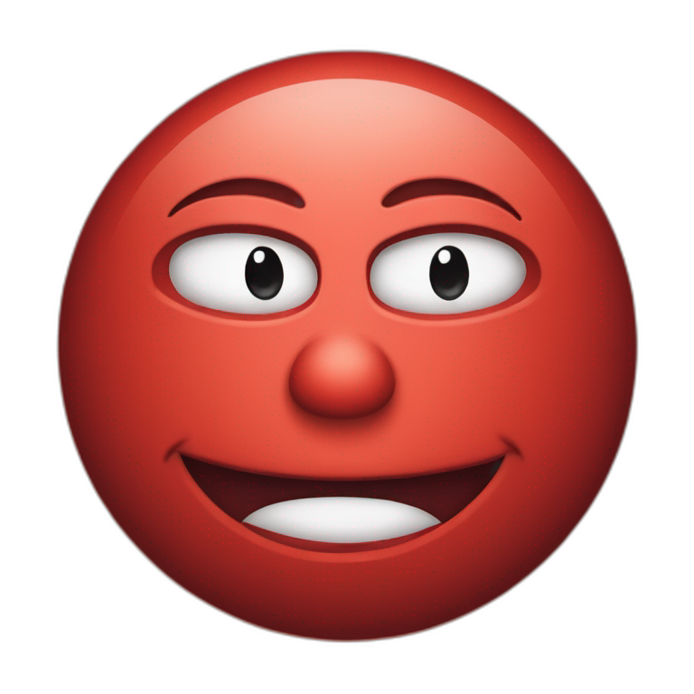 Red face emoji with smirk emoji