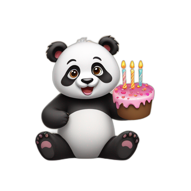 Cute panda wishing happy Birthday  emoji