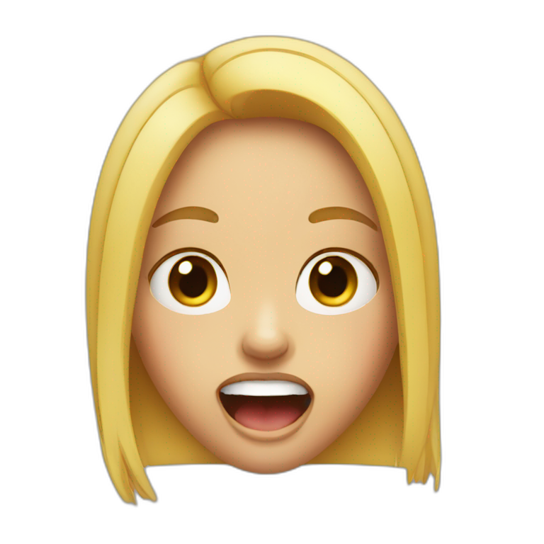a girl with open mouth emoji