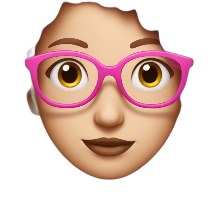 PINK puzzle with pink glasses and hair emoji