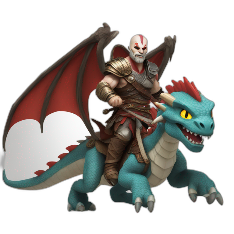 kratos riding dragon emoji