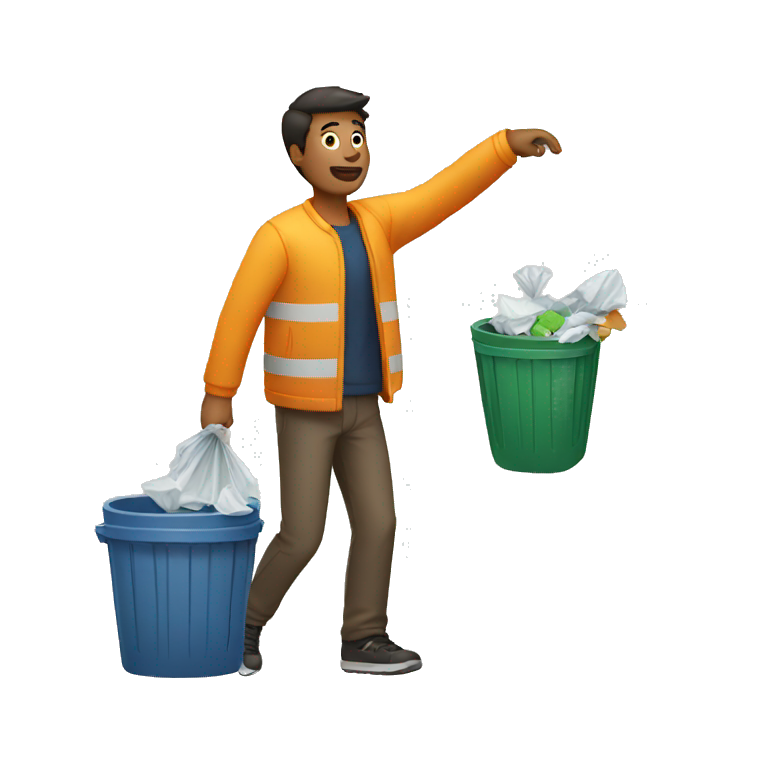 man throwing trash in bin emoji