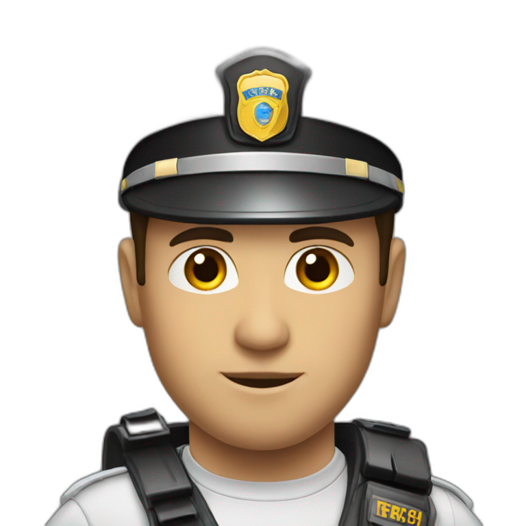 Handsome brunette security guard emoji