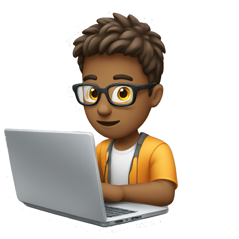 Male coding on laptop  emoji