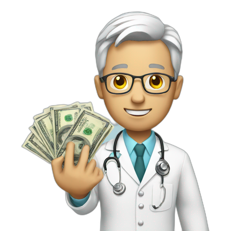 doctor with money on his hand emoji