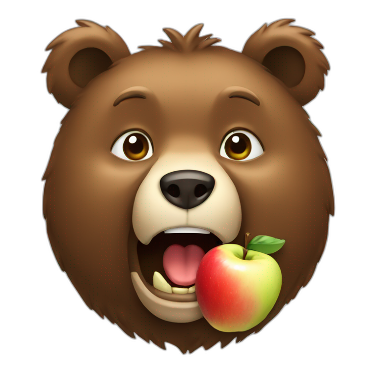 bear eating apple emoji
