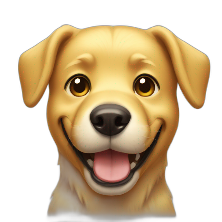 Golden dog smiling emoji