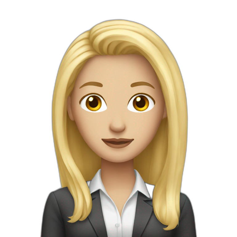 Woman Long blonde hair in the office  emoji