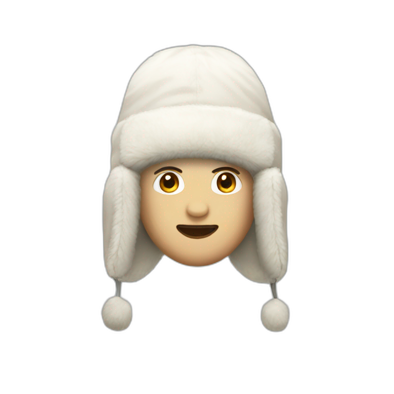 White ushanka hat emoji