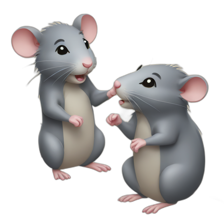 two rats holding hands emoji