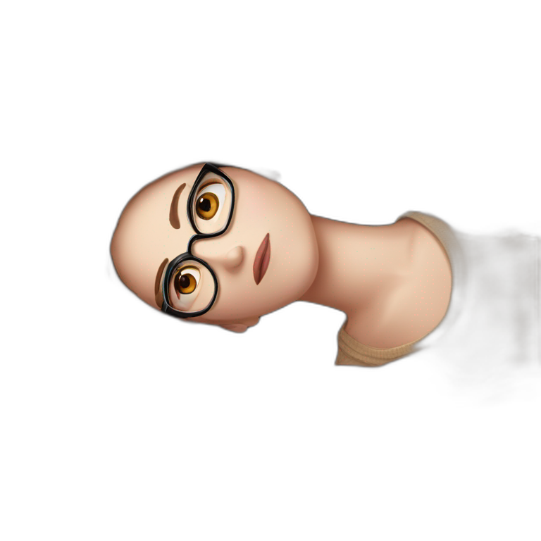 brown-eyed girl lying, glasses emoji