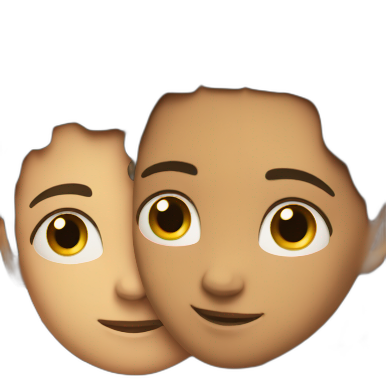 Girl lovingly hugging boy emoji
