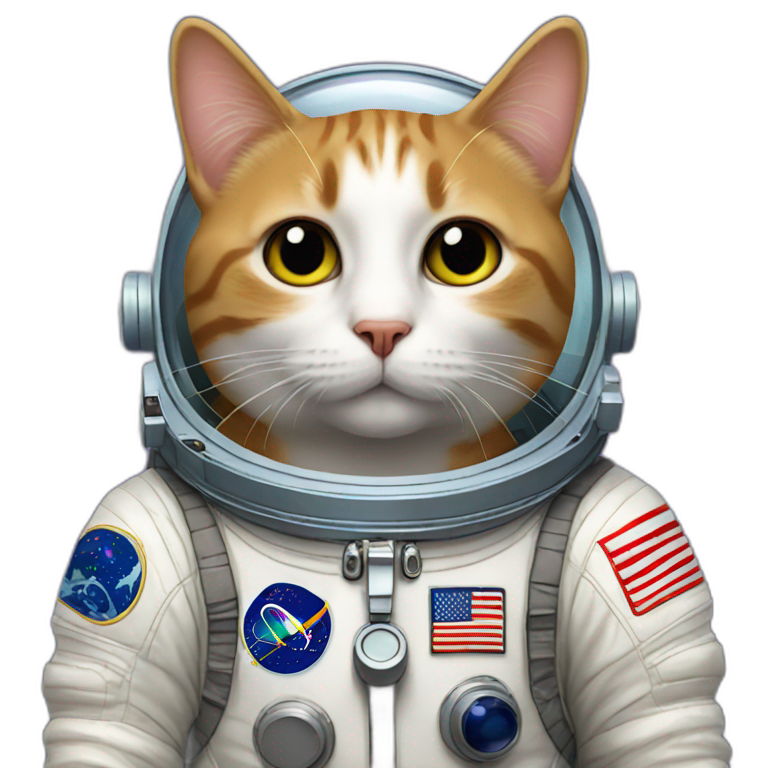 A cat in an advanced astronaut suit emoji