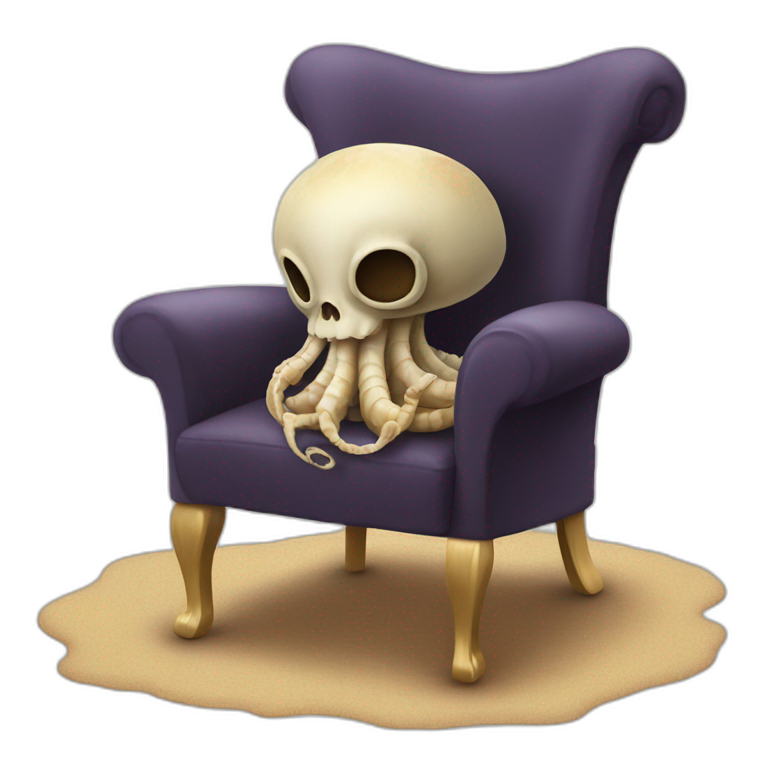 Squeletons on a whelks chair emoji