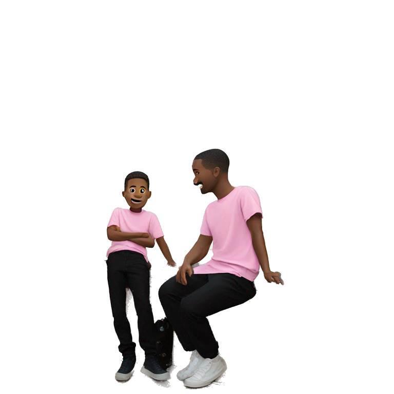 two boys in pink shirts emoji