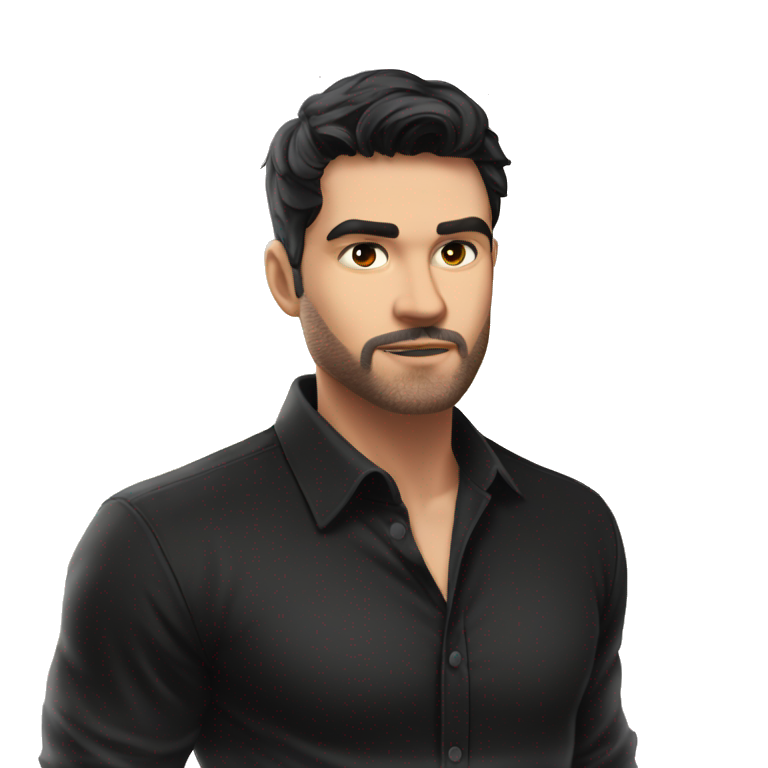 serious guy in black shirt emoji