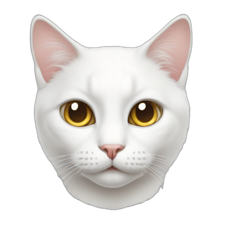 White cat one eyed emoji