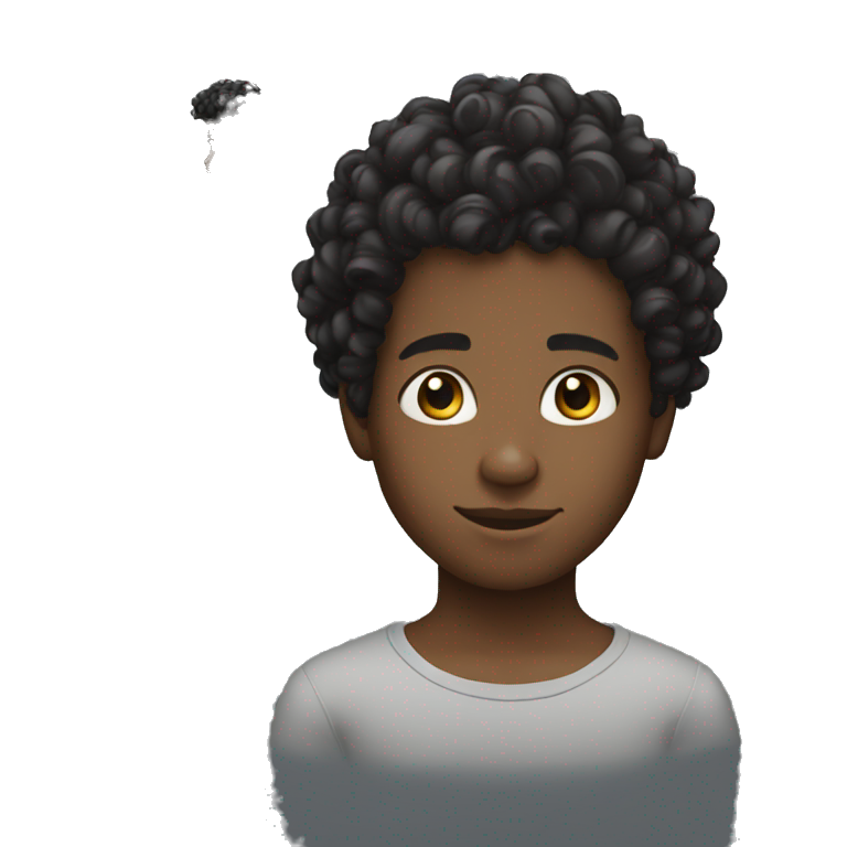 black boy curly hair emoji