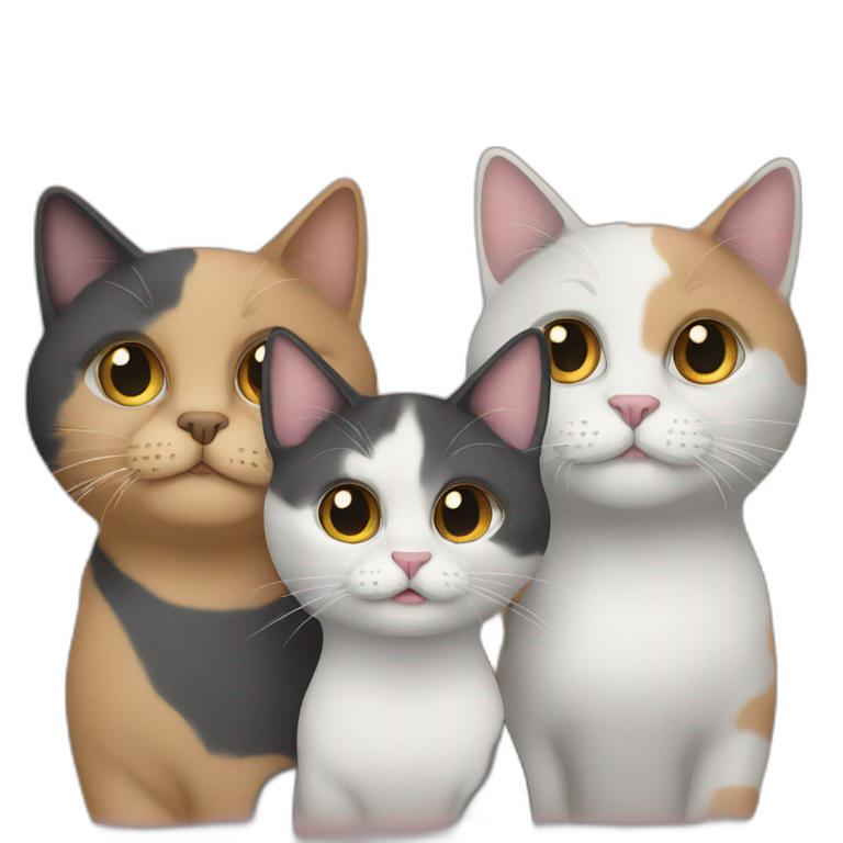 family of 4 end cat emoji