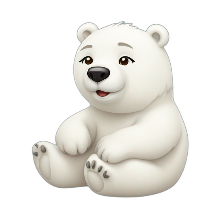A cute little polar bear detoured stikers emoji