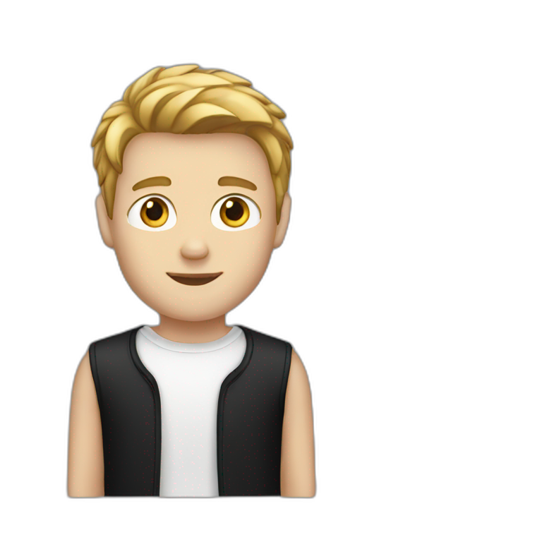White boy with black shirt emoji