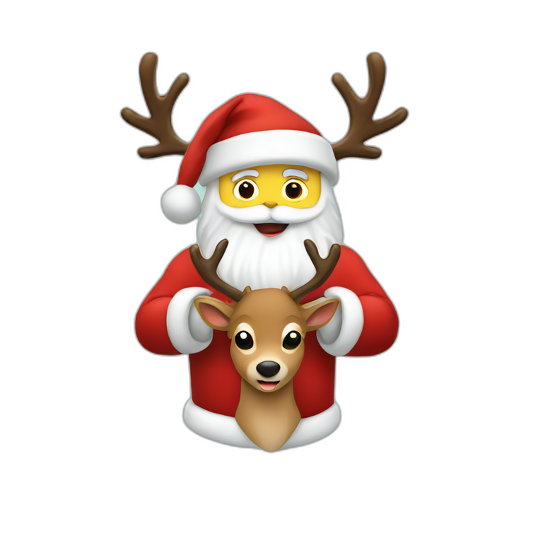 santa klaus with deers emoji