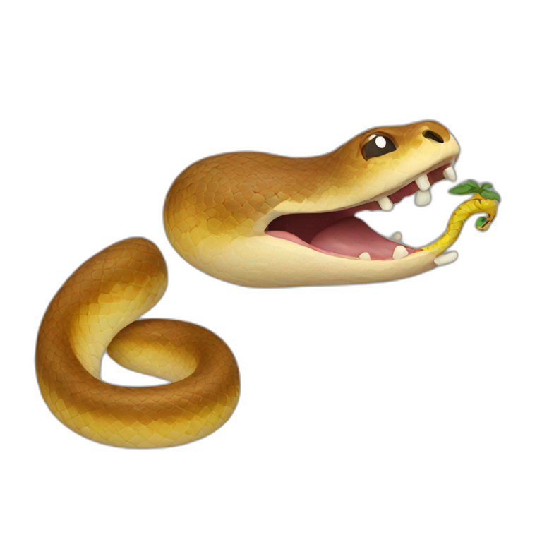 eating a snake emoji