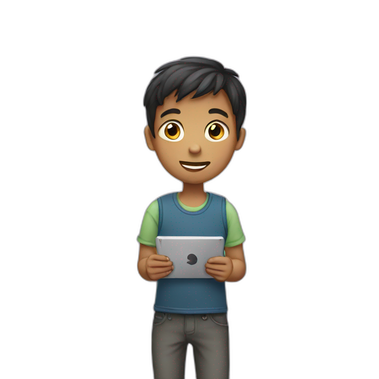 a boy with tablet emoji