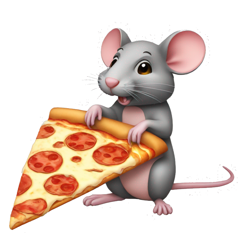 rat eating a pizza slice emoji
